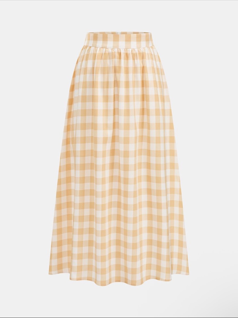 Commense Yellow Gingham Maxi Skirt Set - Picture 5 of 13